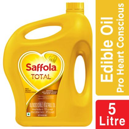 Saffola Total Pro Heart Concious RiceBran Based Blended Oil 5 L (Can)